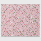 Fun Candy Cane Muster Pink Geschenkpapier (Flach)