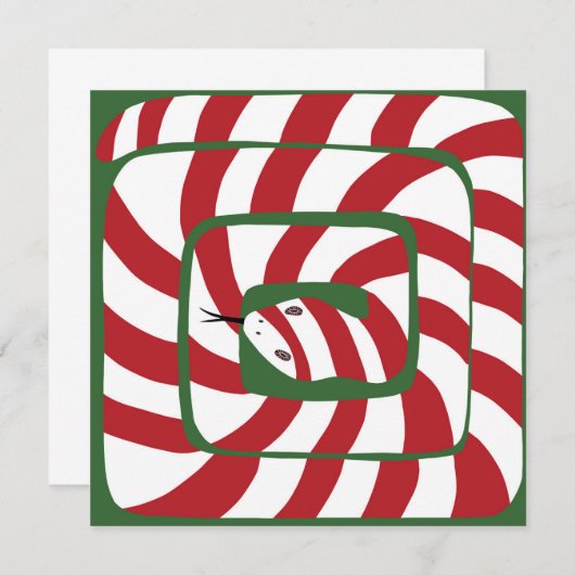 Fun Candy Cane Red Stripe Abstrakte Schlange (Vorne/Hinten)