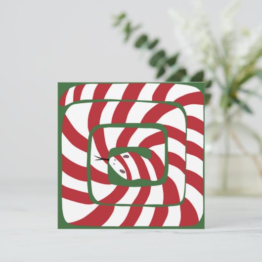 Fun Candy Cane Red Stripe Abstrakte Schlange (Stehend Vorderseite)