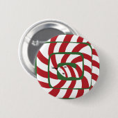 Fun Candy Cane Red Stripe Abstrakte Schlange Button (Vorne & Hinten)