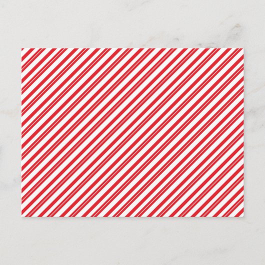 Fun Candy Cane Rot und Weiß Muster Streifen Postkarte (Vorderseite)