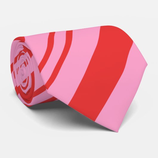 Fun Candy Cane Stripe Rosa Weihnachtsfeiertag Krawatte (Gerollt)