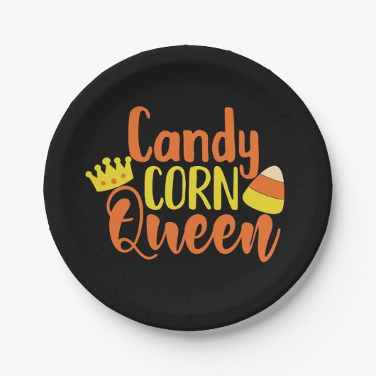 Fun Candy Corn Queen Halloween, Party Pappteller (Vorderseite)