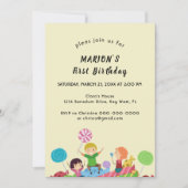 Fun Candy Einladung zum ersten Geburtstag (Vorderseite)