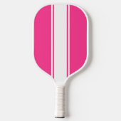 Fun Candy Pink Slim White Racing Streifen Pickleball Schläger (Rückseite)