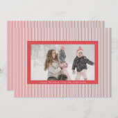 Fun Candy Red Frohe Weihnachten Button Streifen Fo (Vorne/Hinten)