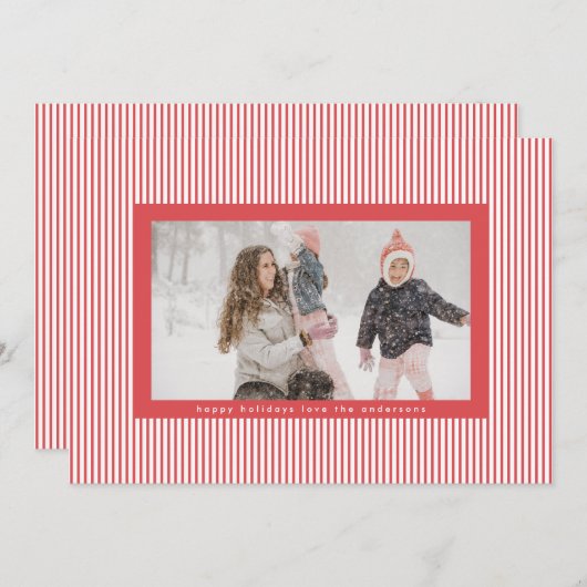 Fun Candy Red Frohe Weihnachten Button Streifen Fo (Vorne/Hinten)