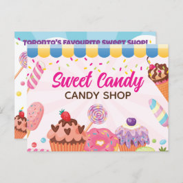 Fun Candy Shop Flyer Postkarte
