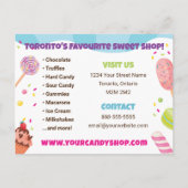 Fun Candy Shop Flyer Postkarte (Rückseite)