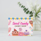 Fun Candy Shop Flyer Postkarte (Stehend Vorderseite)