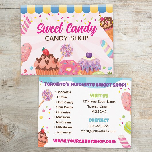 Fun Candy Shop Flyer Postkarte