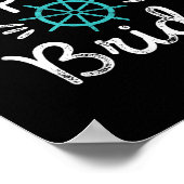 Fun Captain Bride Nautical Wedding Matching Groom Poster (Ecke)