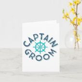 Fun Captain Groom Nautical Wedding Matching Bridge Karte (Gelbe Blume)
