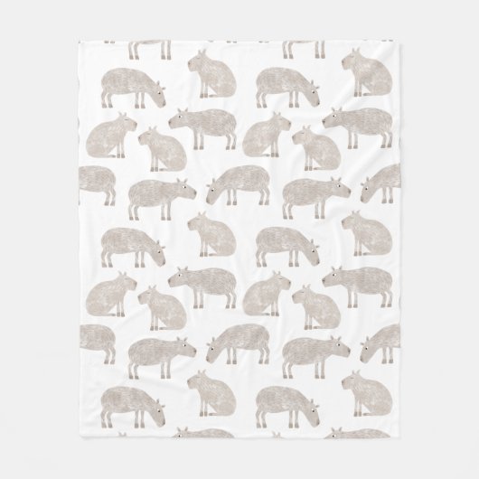 Fun Capybara Muster Fleecedecke (Vorderseite)