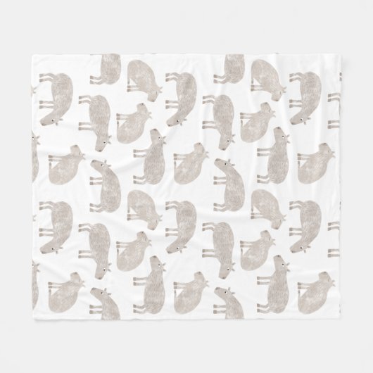 Fun Capybara Muster Fleecedecke (Vorderseite (Horizontal))
