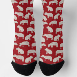 Fun Capybara Muster Red Socken