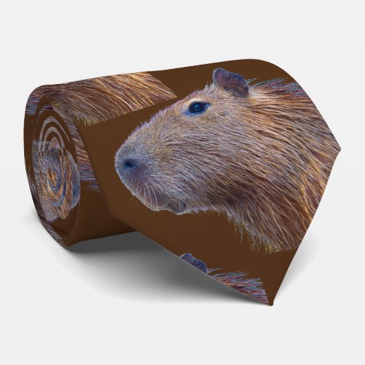 Fun Capybara Neck Tie Krawatte (Gerollt)