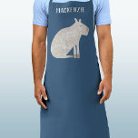 Fun Capybara Personalisiert Schürze<br><div class="desc">Eine lustige Wasserfarbe Capybara auf aquamarinem grünen Hintergrund für Tiere und Wildtiere. Originelle Kunst von Nic Squirrell. Ändern oder entfernen Sie den Namen zu personalisieren.</div>