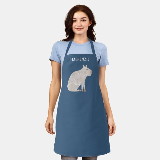 Fun Capybara Personalisiert Schürze (Getragen)