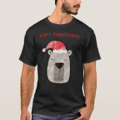 Fun Capybara Personalisierte Weihnachten T-Shirt (Vorderseite)