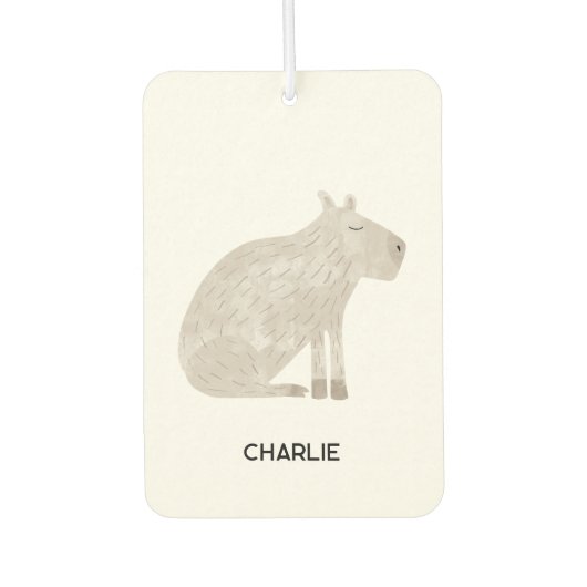 Fun Capybara Personalisierter Name Autolufterfrischer (Vorderseite)