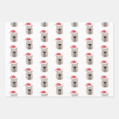 Fun Capybara Weihnachtsmannmütze Weihnachten Geschenkpapier Set (Vorderseite 2)