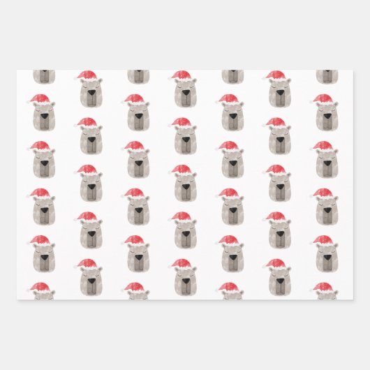 Fun Capybara Weihnachtsmannmütze Weihnachten Geschenkpapier Set (Vorderseite 2)