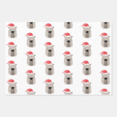 Fun Capybara Weihnachtsmannmütze Weihnachten Geschenkpapier Set (Vorderseite)