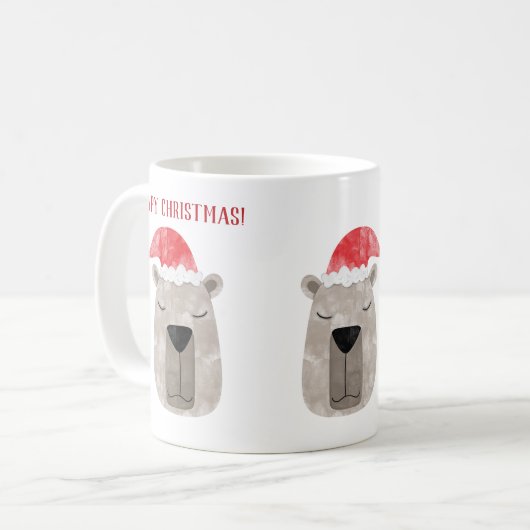 Fun Capybara Weihnachtsmannmütze Weihnachten Kaffeetasse (Vorderseite Links)