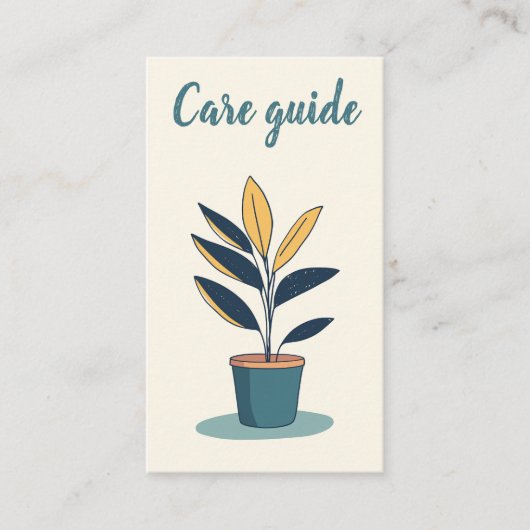 Fun Care Guide für Pflanze Shop Bestellungen Begleitkarte (Vorderseite)