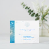 Fun Caribbean Blue Summer Wedding RSVP Einladungspostkarte (Stehend Vorderseite)