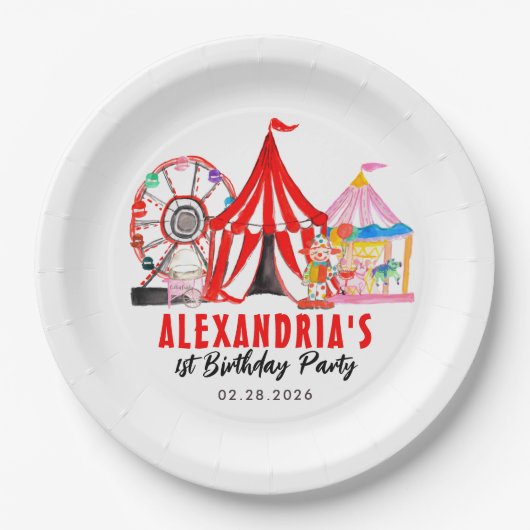 Fun Carnival Circus Festival Kindergeburtstag Pappteller (Vorderseite)