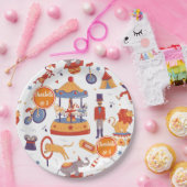 Fun Carnival Kids' Birthday Circus Pattern Clown Pappteller (Party)