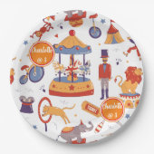 Fun Carnival Kids' Birthday Circus Pattern Clown Pappteller (Vorderseite)