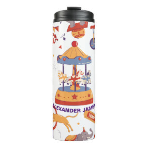 Fun Carnival Kids' Birthday Circus Pattern Clown Thermosbecher