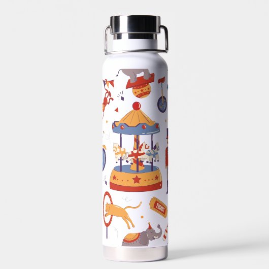 Fun Carnival Kids' Birthday Circus Pattern Clown Trinkflasche (Rückseite)