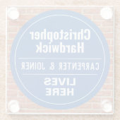 Fun Carpenter & Joiner Wall Plaque Style Glasuntersetzer (Rückseite)