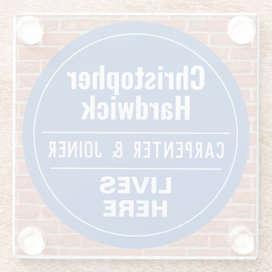 Fun Carpenter & Joiner Wall Plaque Style Glasuntersetzer (Rückseite)