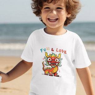 Fun Carton Dragon Chinesisch Neujahr Fu Kinder Ges Kleinkind T-shirt
