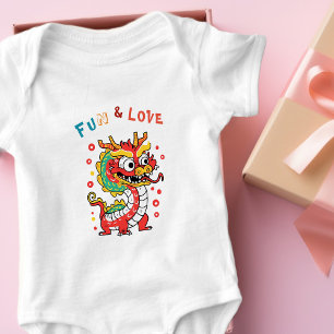 Fun Carton Dragon Chinesisches Neujahr Fu Kinder G Baby Strampler
