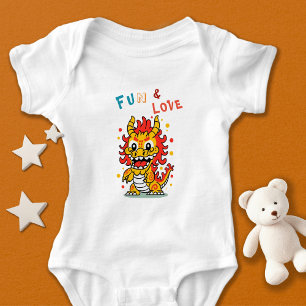 Fun Carton Dragon Chinesisches Neujahr Fu Kinder G Baby Strampler