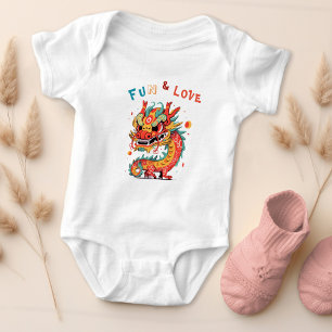 Fun Carton Dragon Chinesisches Neujahr Fu Kinder G Baby Strampler