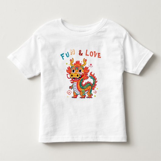 Fun Carton Dragon Chinesisches Neujahr Fu Kinder G Kleinkind T-shirt (Vorderseite)