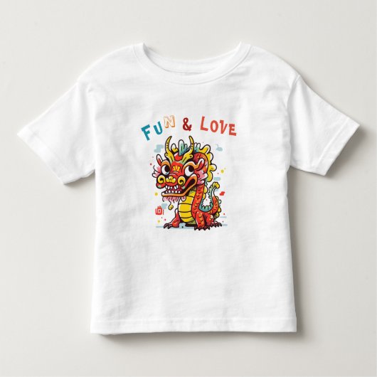 Fun Carton Dragon Chinesisches Neujahr Fu Kinder G Kleinkind T-shirt (Vorderseite)