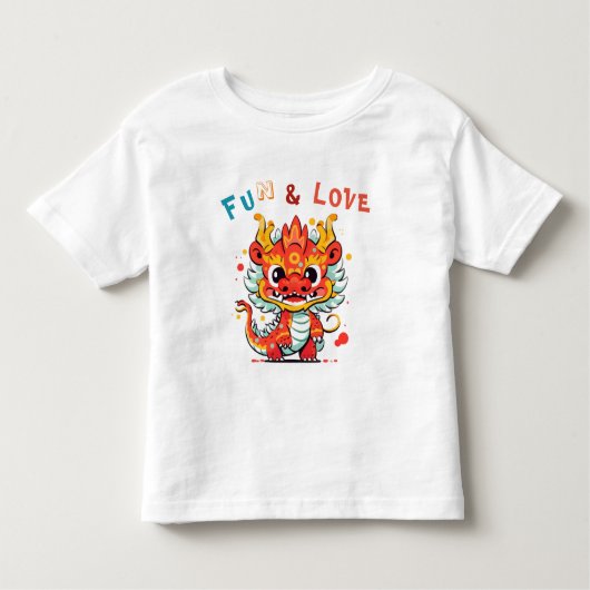 Fun Carton Dragon Chinesisches Neujahr Fu Kinder G Kleinkind T-shirt (Vorderseite)