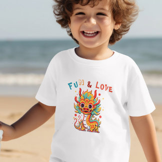 Fun Carton Dragon Chinesisches Neujahr Fu Kinder G Kleinkind T-shirt