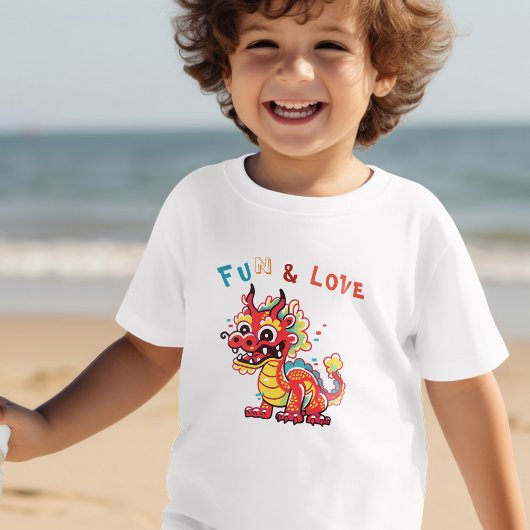 Fun Carton Dragon Chinesisches Neujahr Fu Kinder G Kleinkind T-shirt