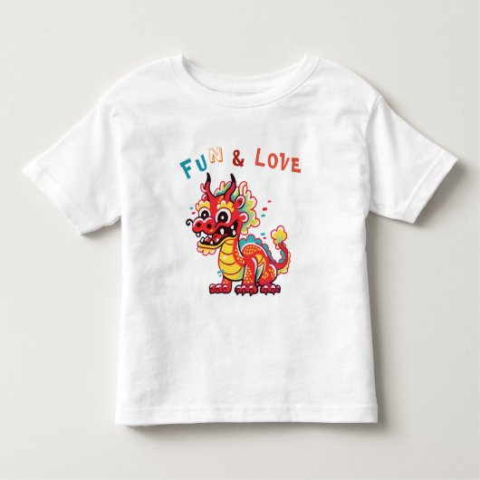 Fun Carton Dragon Chinesisches Neujahr Fu Kinder G Kleinkind T-shirt (Vorderseite)