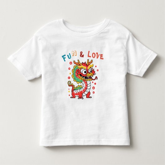 Fun Carton Dragon Chinesisches Neujahr Fu Kinder G Kleinkind T-shirt (Vorderseite)
