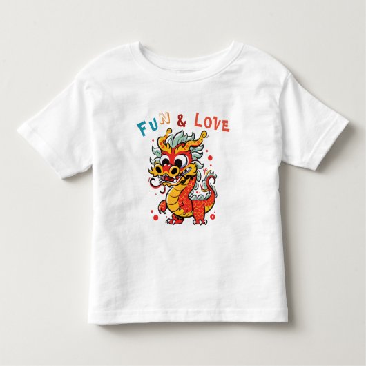 Fun Carton Dragon Chinesisches Neujahr Fu Kinder G Kleinkind T-shirt (Vorderseite)